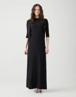 Sleeveless Maxi Dress With Assymetrical Accent Trim