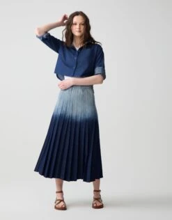 Fashionable Home Wear -Fashionable Home Wear 0006 CroppedShirtwithCurvedHem.DarkDenim 1