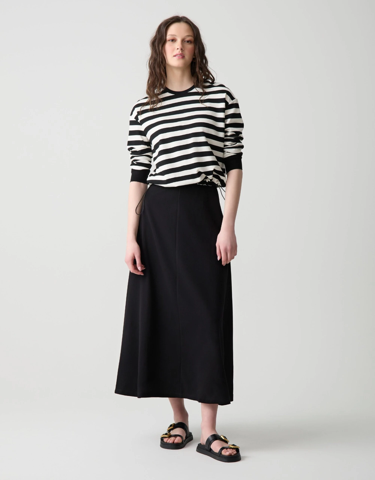 Nautical Striped Bungee Top Black Ivory 2 Nautical Striped Bungee Top Black Ivory - Image 2