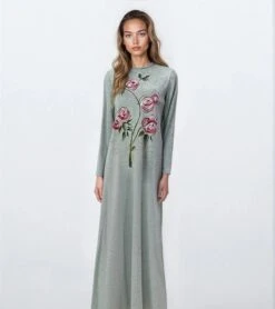 Gray Floral Nightgown