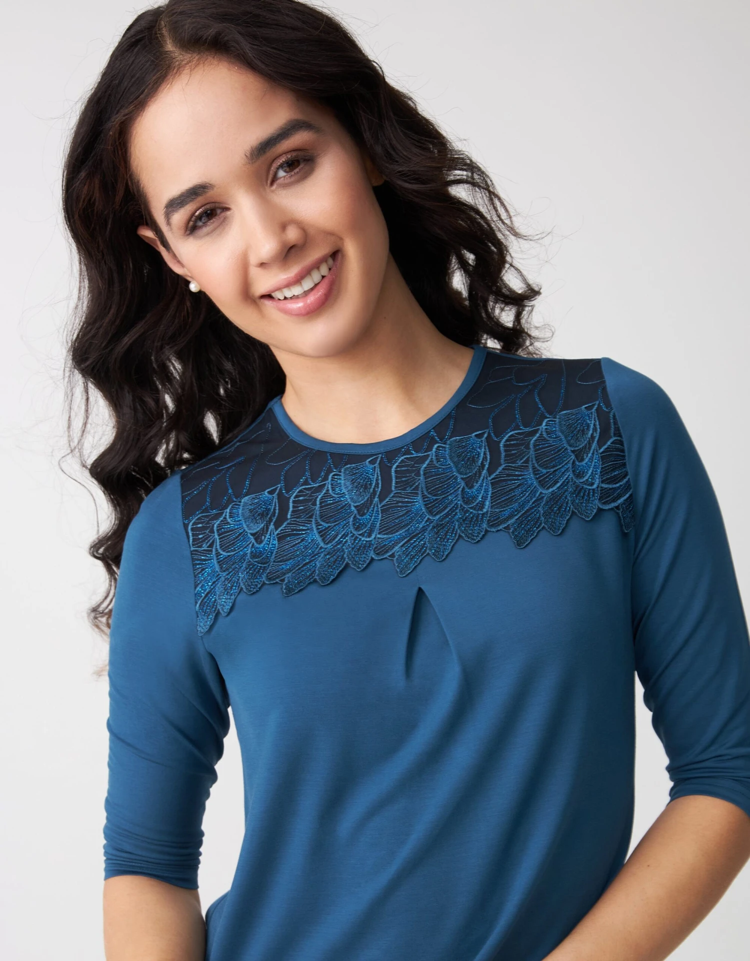 Cinderella Soft Pajama Legging Set With Sparkly Lace Teal Blue 2 Cinderella Soft Pajama Legging Set With Sparkly Lace Teal Blue - Image 2