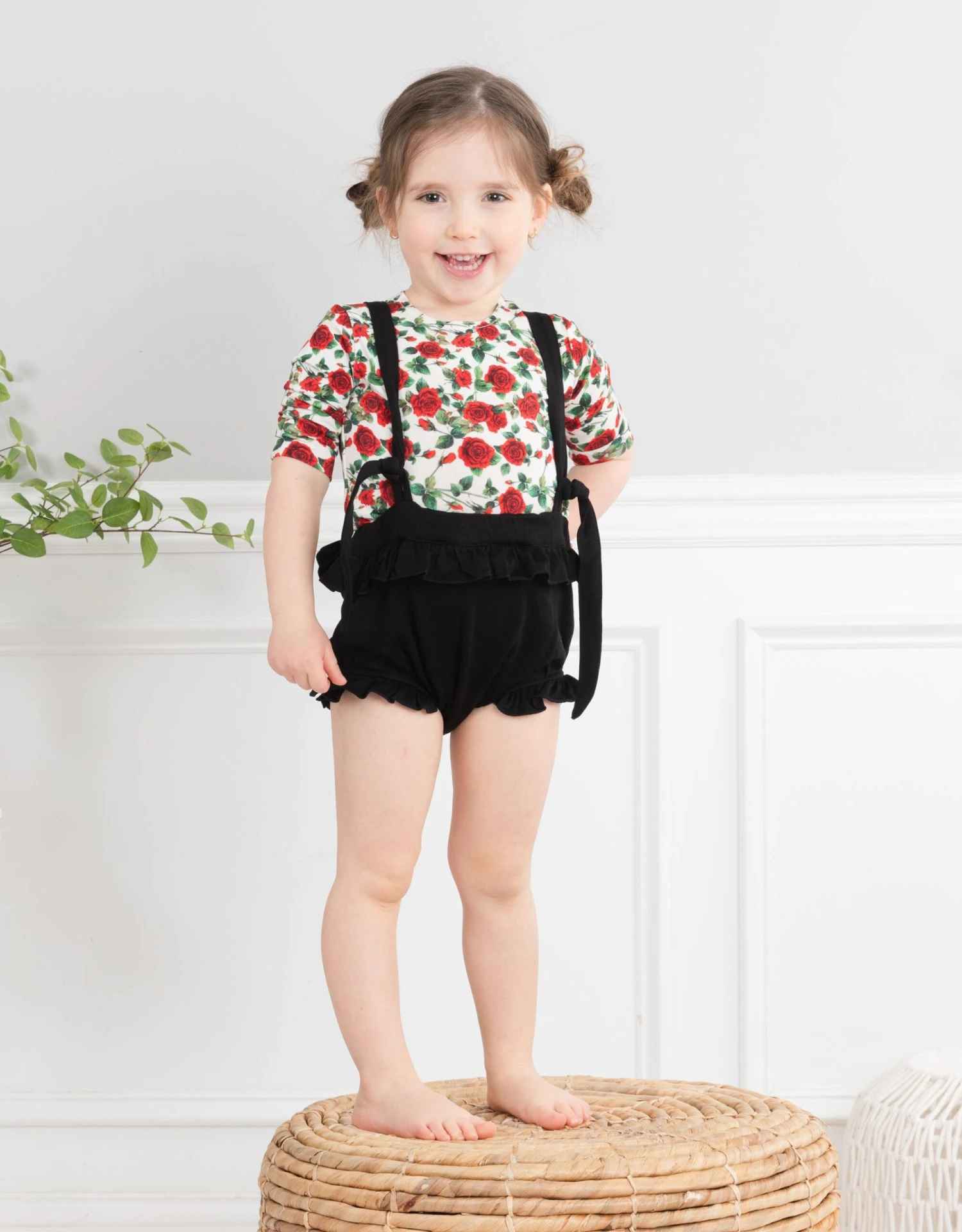 Kids Long Sleeve Crew Neck Print Shell Roses 2 Kids Long Sleeve Crew Neck Print Shell Roses - Image 2