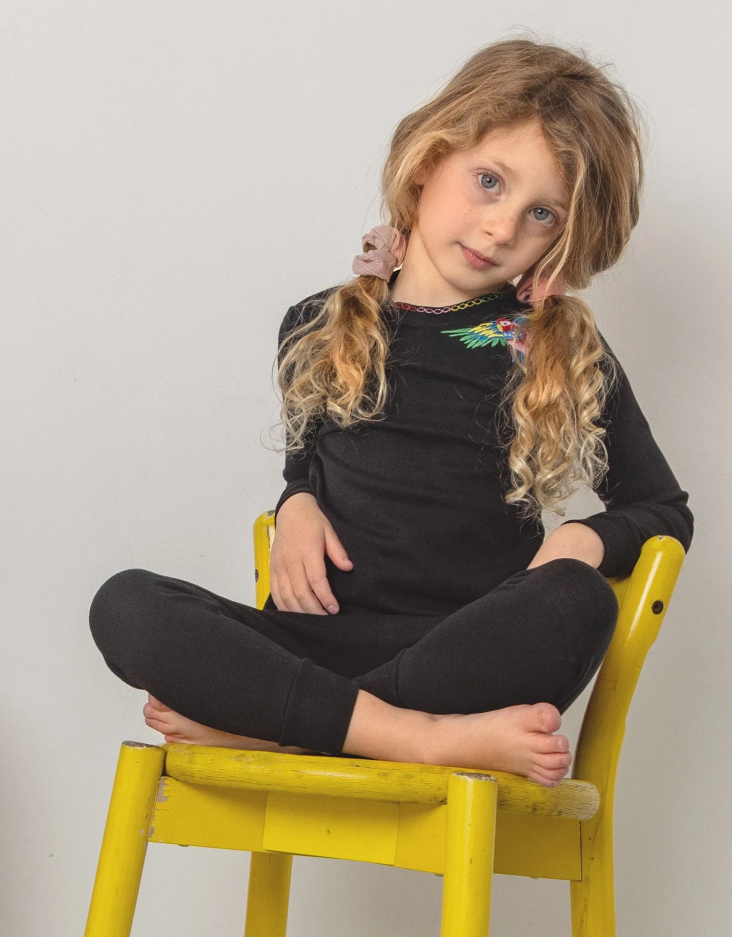 Pima Cotton Magic Bird Kids Pajamas Legging Playwear Set Pink 2 Pima Cotton Magic Bird Kids Pajamas Legging Playwear Set Pink - Image 2