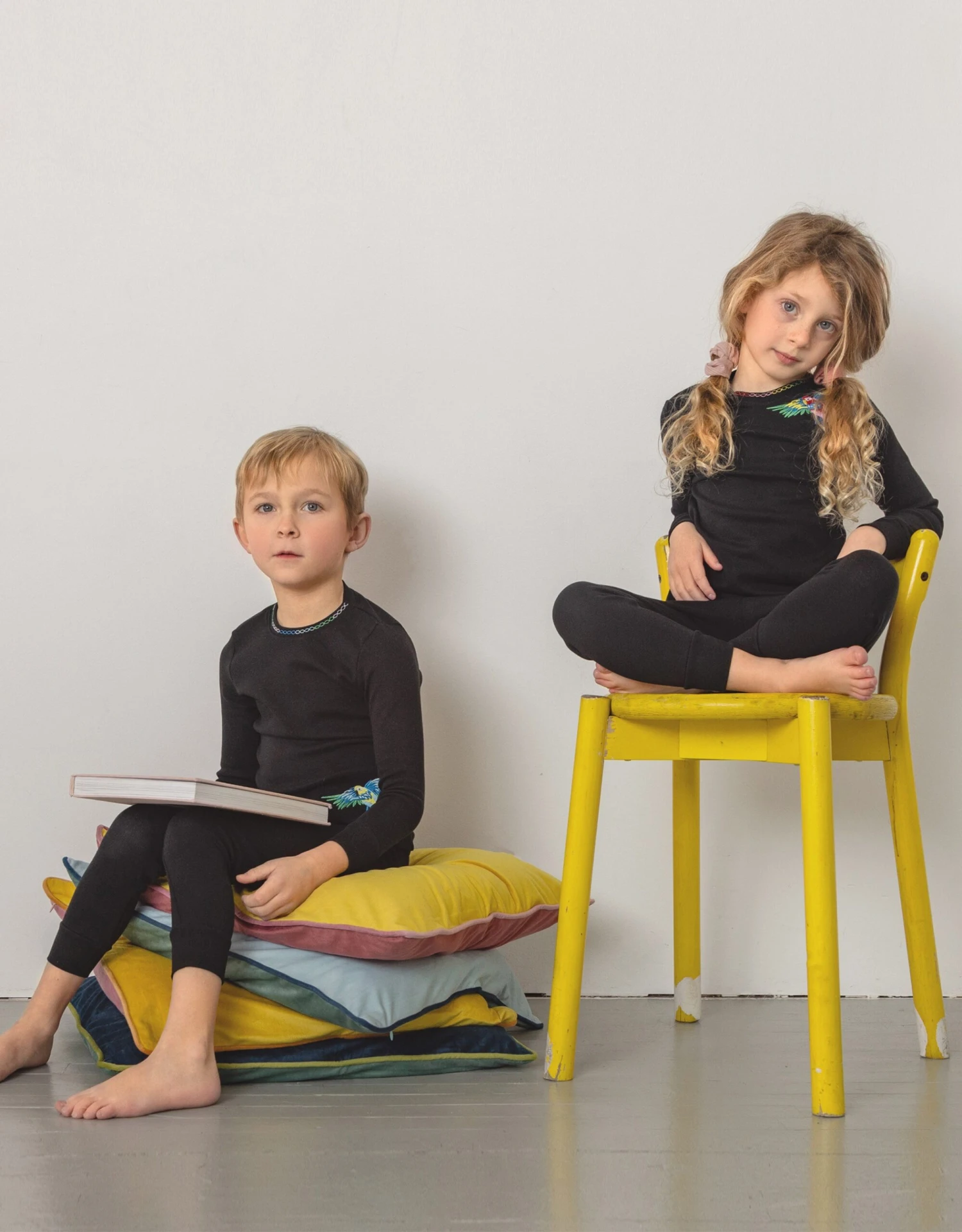 Pima Cotton Magic Bird Kids Pajamas Legging Playwear Set Pink 3 Pima Cotton Magic Bird Kids Pajamas Legging Playwear Set Pink - Image 3