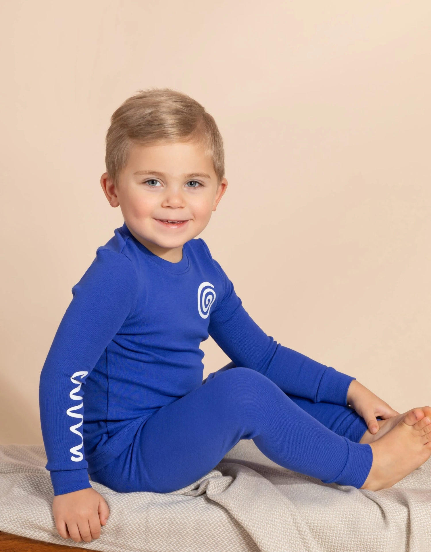 Pima Cotton Kids Pajamas Legging Playwear Set Daisy Dips Royal Blue 2 Pima Cotton Kids Pajamas Legging Playwear Set Daisy Dips Royal Blue - Image 2