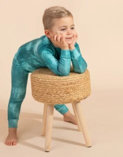 Pima Cotton Kids Pajamas Legging Playwear Set Denim Wash Teal 5 Pima Cotton Kids Pajamas Legging Playwear Set Denim Wash Teal -Fashionable Home Wear Boy DenimTeal