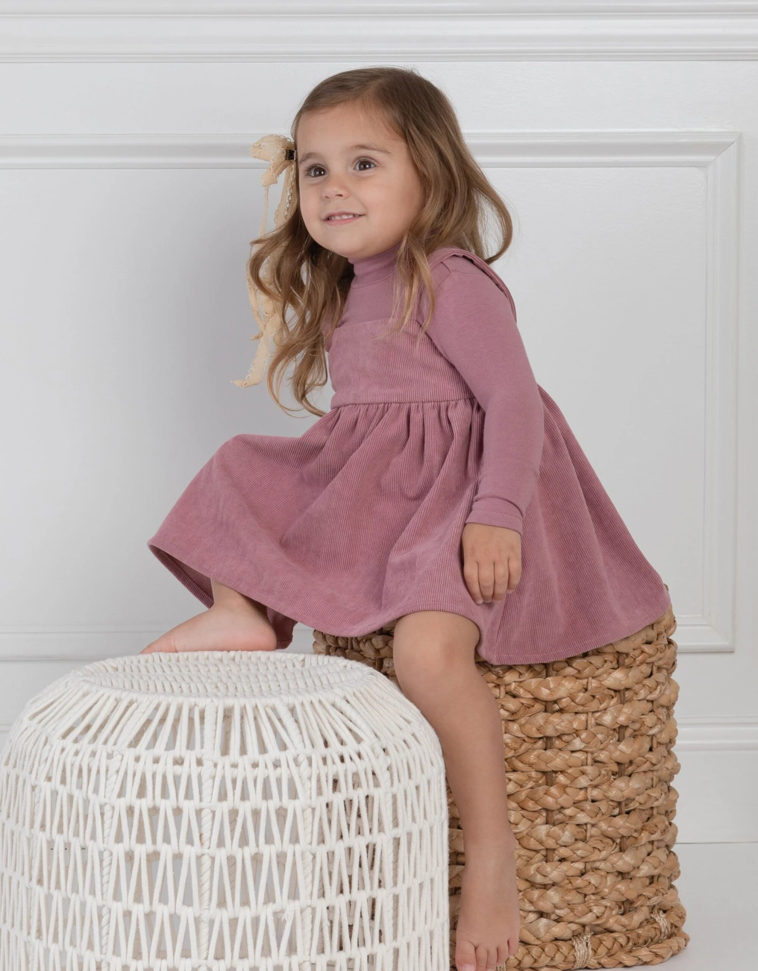 Toddler Girl Corduroy Playwear Set With Matching Turtleneck Pink 1 Toddler Girl Corduroy Playwear Set With Matching Turtleneck Pink