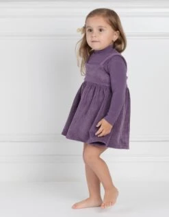 Toddler Girl Corduroy Playwear Set With Matching Turtleneck Purple