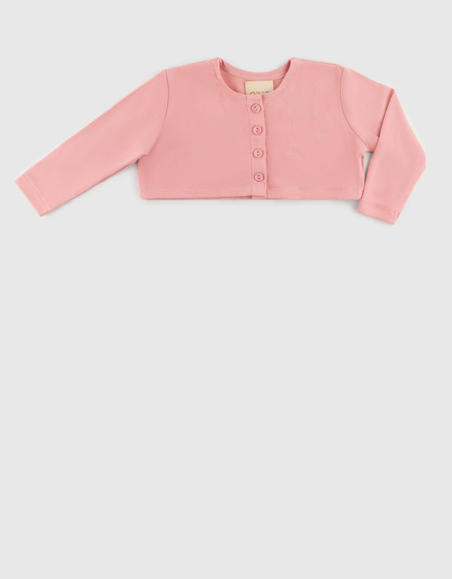 Cropped Jersey Button Cardigan Pink 1 Cropped Jersey Button Cardigan Pink