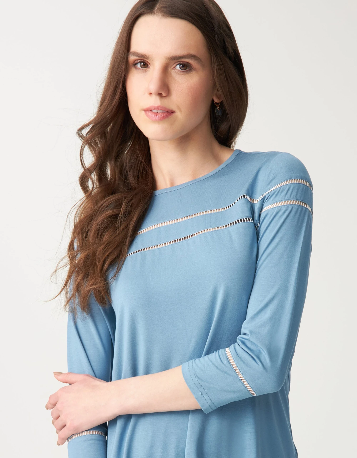 Cinderella Soft Pajama Legging Set With Vertical Trim Sky Blue 2 Cinderella Soft Pajama Legging Set With Vertical Trim Sky Blue - Image 2