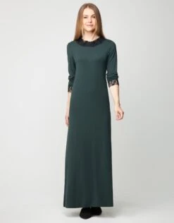 Cinderella Pull On Nightgown With Contrast Lace Trim Hunter