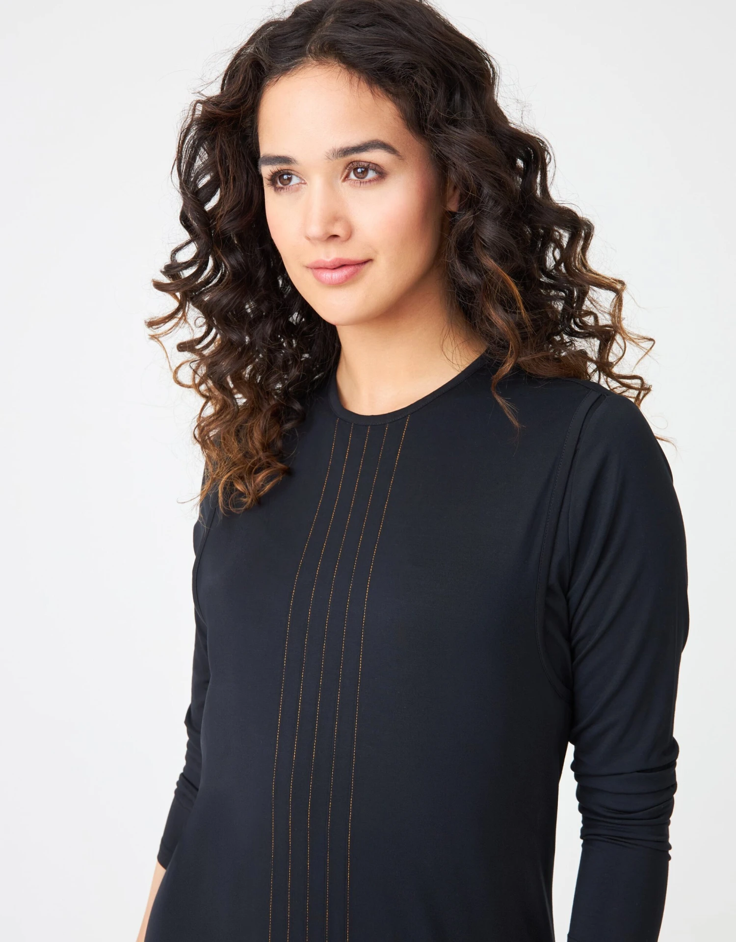 Cinderella Pull On Layered Nursing Nightgown With Stitched Tucks Black 2 Cinderella Pull On Layered Nursing Nightgown With Stitched Tucks Black - Image 2