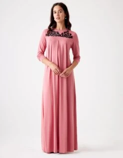 Cinderella Pull On Lace Trimmed Pleated Nightgown Pink