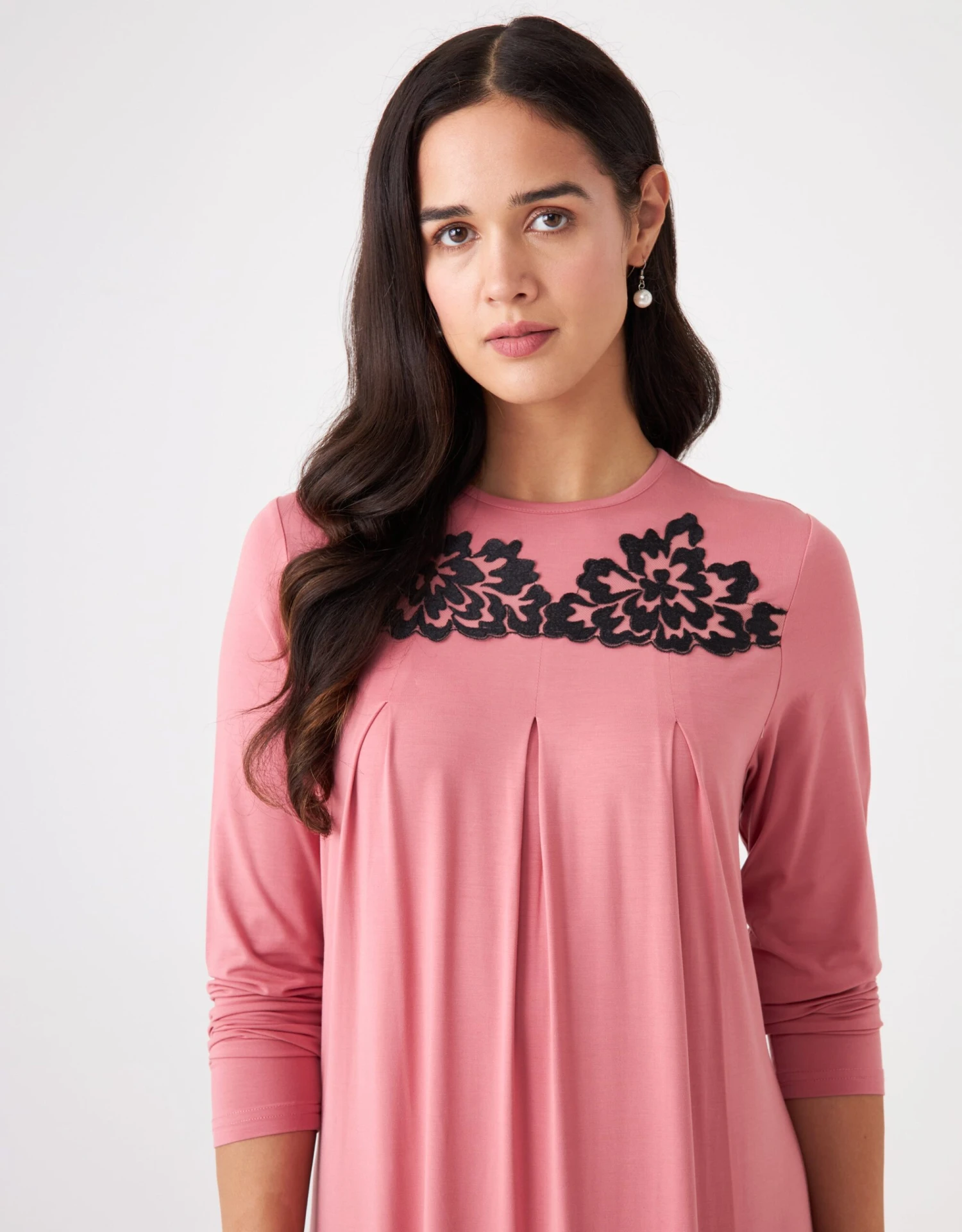 Cinderella Pull On Lace Trimmed Pleated Nightgown Pink 2 Cinderella Pull On Lace Trimmed Pleated Nightgown Pink - Image 2