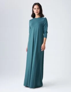 Cinderella Pull On Lace Trimmed V-Cut Nightgown Teal Green