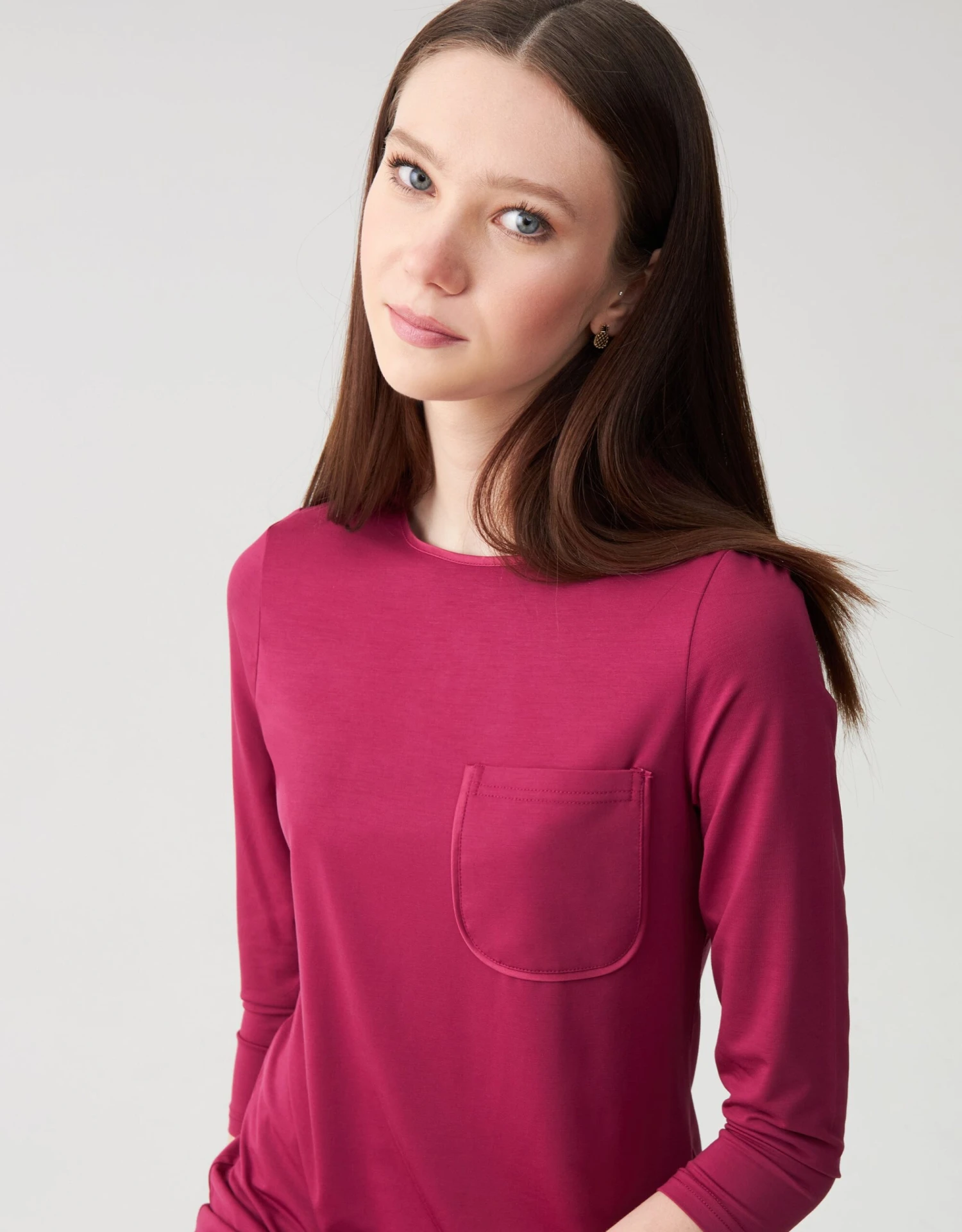 Cinderella Satin Trimmed Soft Pajama Legging Set With Pocket Berry 2 Cinderella Satin Trimmed Soft Pajama Legging Set With Pocket Berry - Image 2