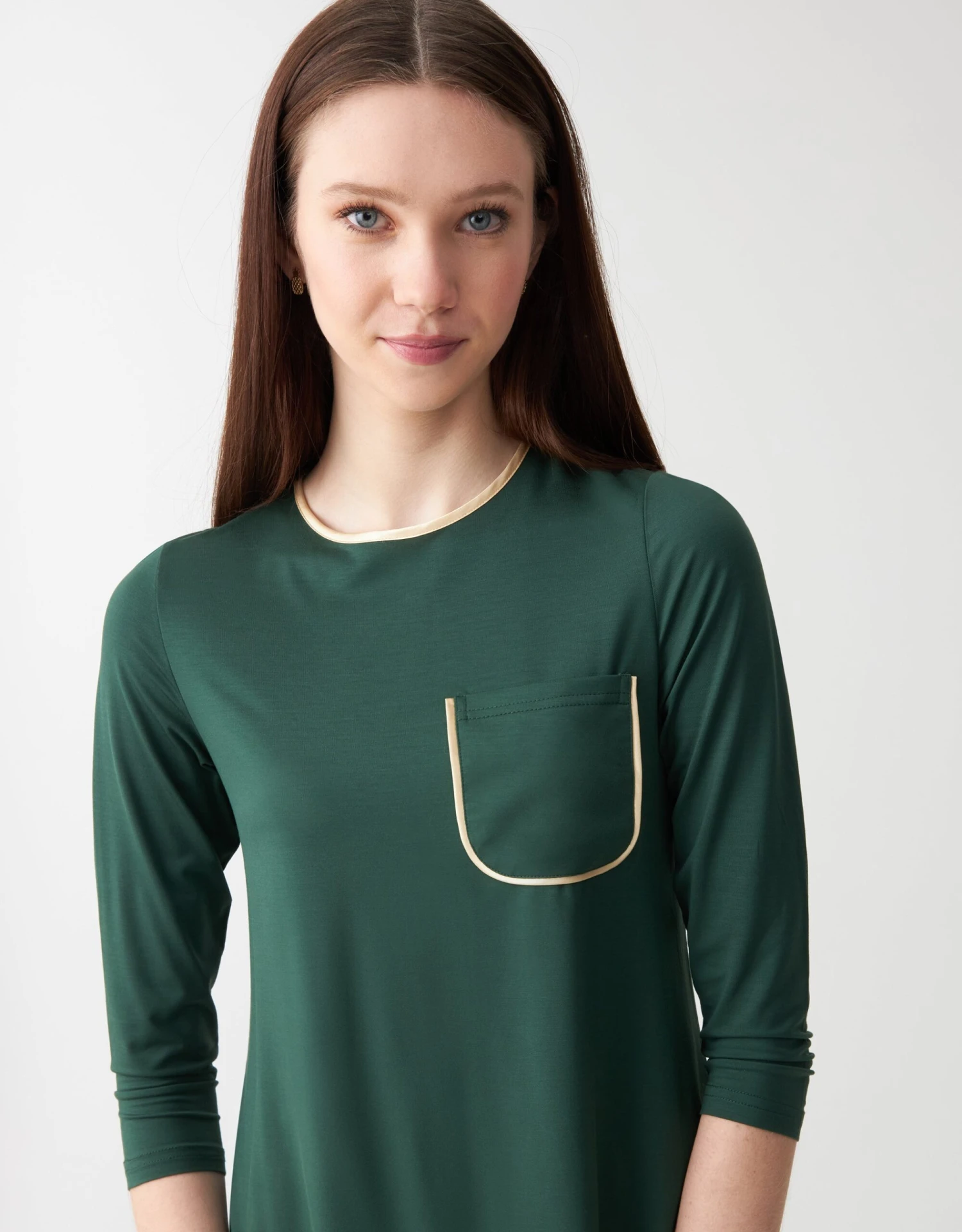 Cinderella Satin Trimmed Soft Pajama Legging Set With Pocket Green 2 Cinderella Satin Trimmed Soft Pajama Legging Set With Pocket Green - Image 2