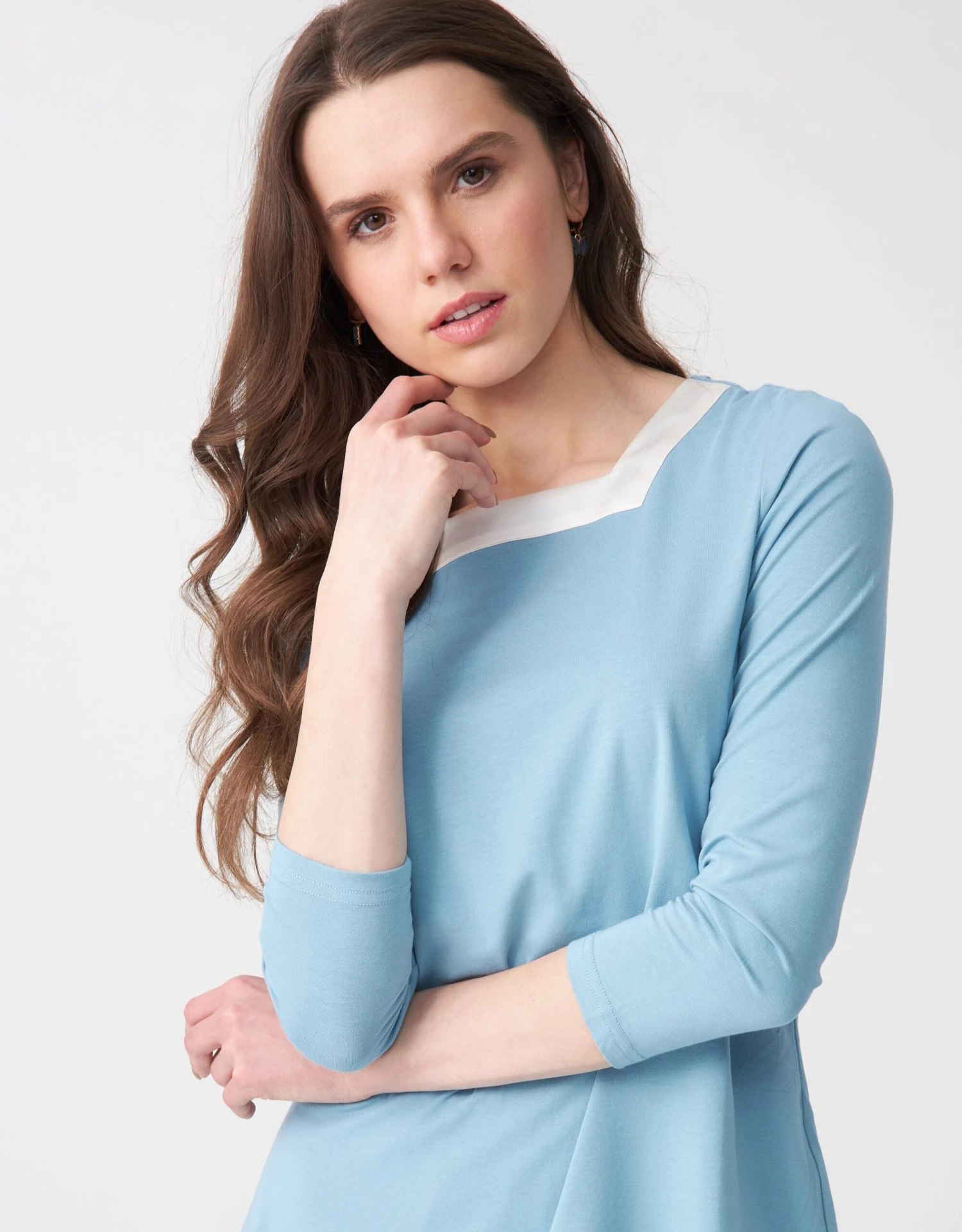 Cinderella Soft Pajama Legging Set With Square Cut Satin Neckline Mint 2 Cinderella Soft Pajama Legging Set With Square Cut Satin Neckline Mint - Image 2