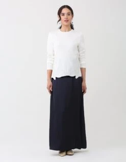 33"-40" Mock Wrap Satin Skirt Navy Blue 5 33"-40" Mock Wrap Satin Skirt Navy Blue -Fashionable Home Wear D8292 EmbroideredRibTop.Wht 5789cb3d b977 4cf8 a3a5 6d03bfc79bff