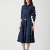 Aline Dress With Side Snap Detail Blue Denim