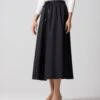 33" Poplin Drawstring Skirt Black