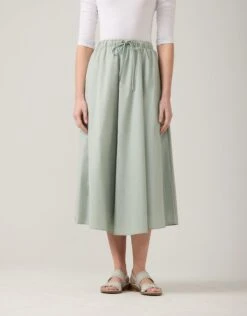 33" Poplin Drawstring Skirt Mint