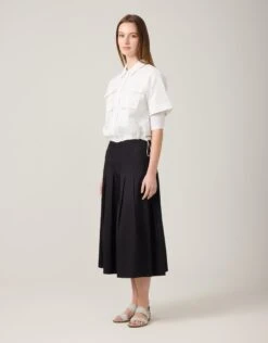 Fashionable Home Wear -Fashionable Home Wear D8406 SeersuckerPinstripeBungeeShirt.White