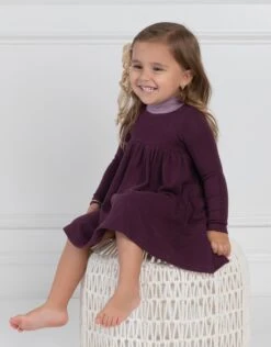 Toddler Girl Playwear Legging Set With Contrast Turtleneck Purple Lilac