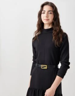 Ponte Princess Seamed Maxi Dress Shabbos Robe With Belt 5 Ponte Princess Seamed Maxi Dress Shabbos Robe With Belt -Fashionable Home Wear DSFTN2429C PontePrincessTneck3