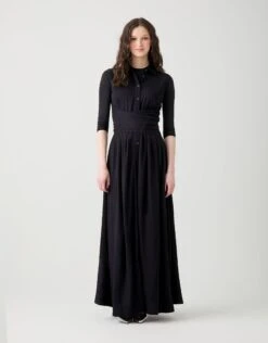 Sleeveless Rayon Maxi Dress With Multi Option Wrap Around Sash Black