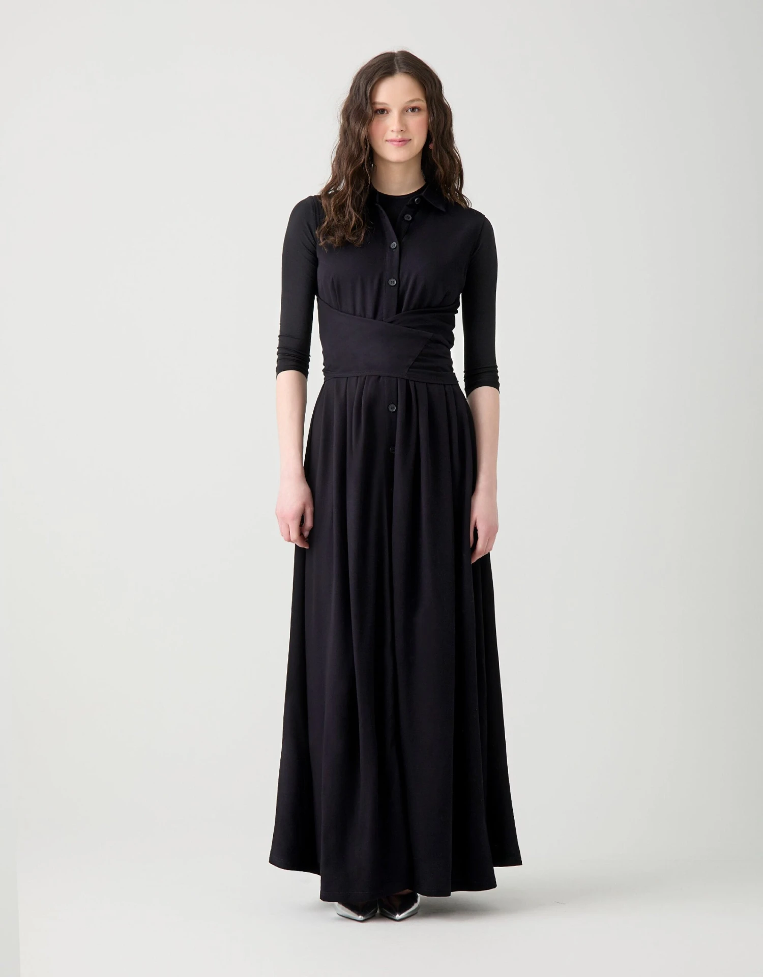 Sleeveless Rayon Maxi Dress With Multi Option Wrap Around Sash Black 1 Sleeveless Rayon Maxi Dress With Multi Option Wrap Around Sash Black