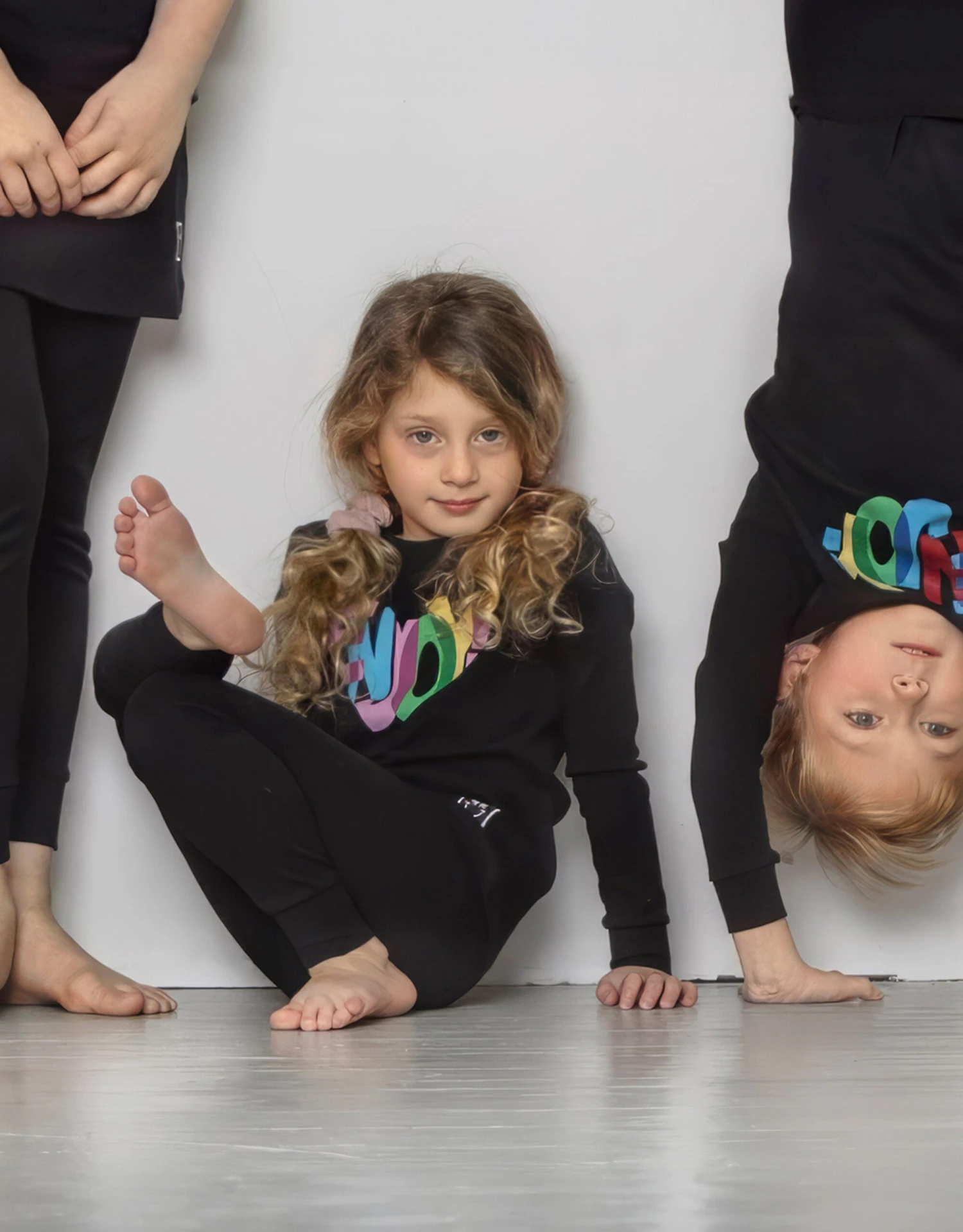 Pima Cotton Enjoy Pinks Kids Pajamas Legging Playwear Set Black 2 Pima Cotton Enjoy Pinks Kids Pajamas Legging Playwear Set Black - Image 2