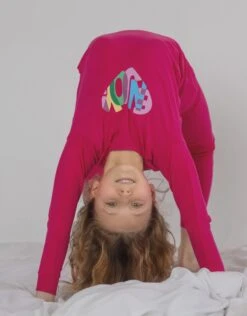 Pima Cotton Enjoy Pinks Kids Pajamas Legging Playwear Set Hot Pink 5 Pima Cotton Enjoy Pinks Kids Pajamas Legging Playwear Set Hot Pink -Fashionable Home Wear Enjoy.Pink .PJ