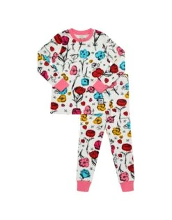 Kids Pima Cotton Power Posy Pajamas Legging Playwear Set Pink