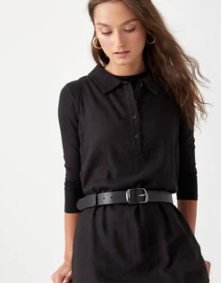 Cactus Linen Sleeveless Maxi Dress With Button Placket Black -Fashionable Home Wear GLSP24130 HalfButtonSleeveless.Blk3