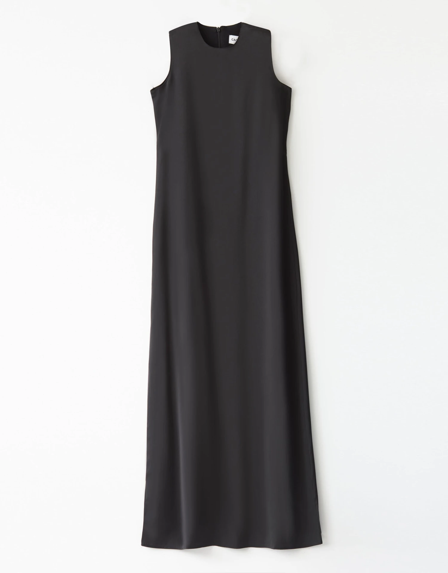 Satin Sleeveless Lined Aline Maxi Dress Shabbos Robe Black 1 Satin Sleeveless Lined Aline Maxi Dress Shabbos Robe Black