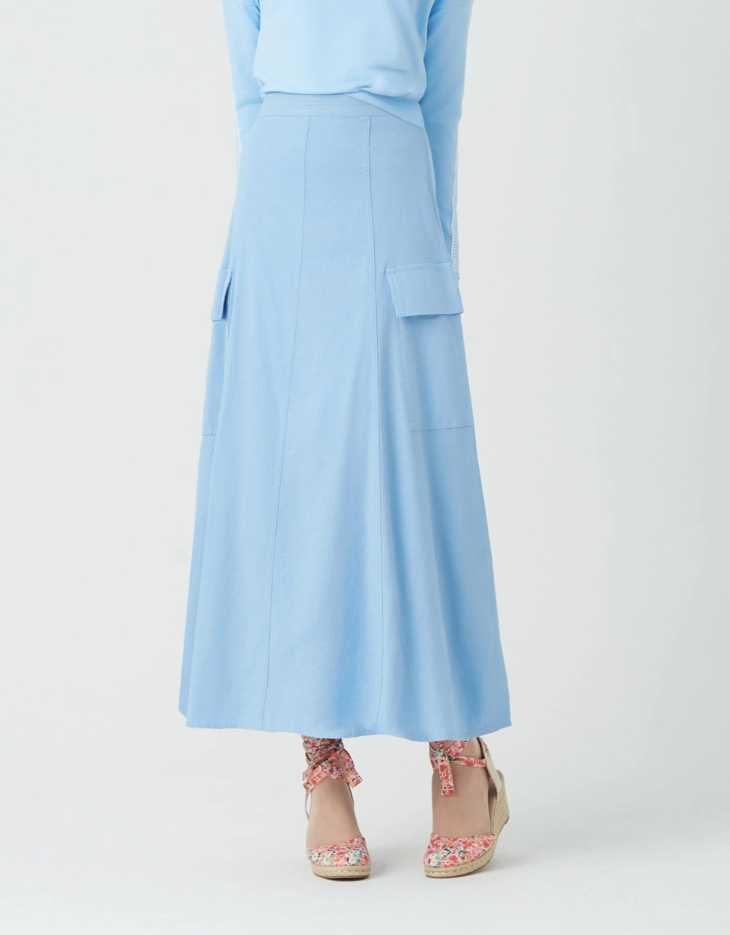 35" Gored Skirt With Cargo Pockets 1 35" Gored Skirt With Cargo Pockets