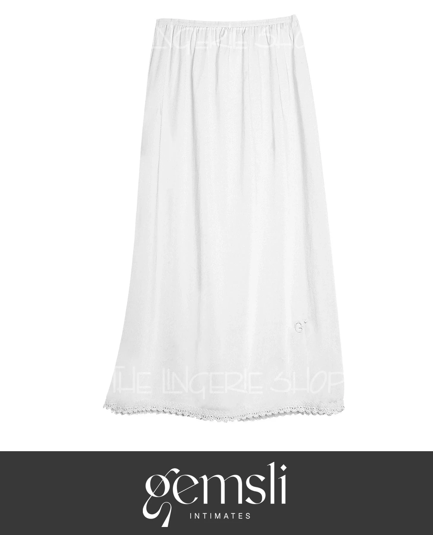 Gemsli HK300 Nylon Half Slip With Lace White 1 Gemsli HK300 Nylon Half Slip With Lace White