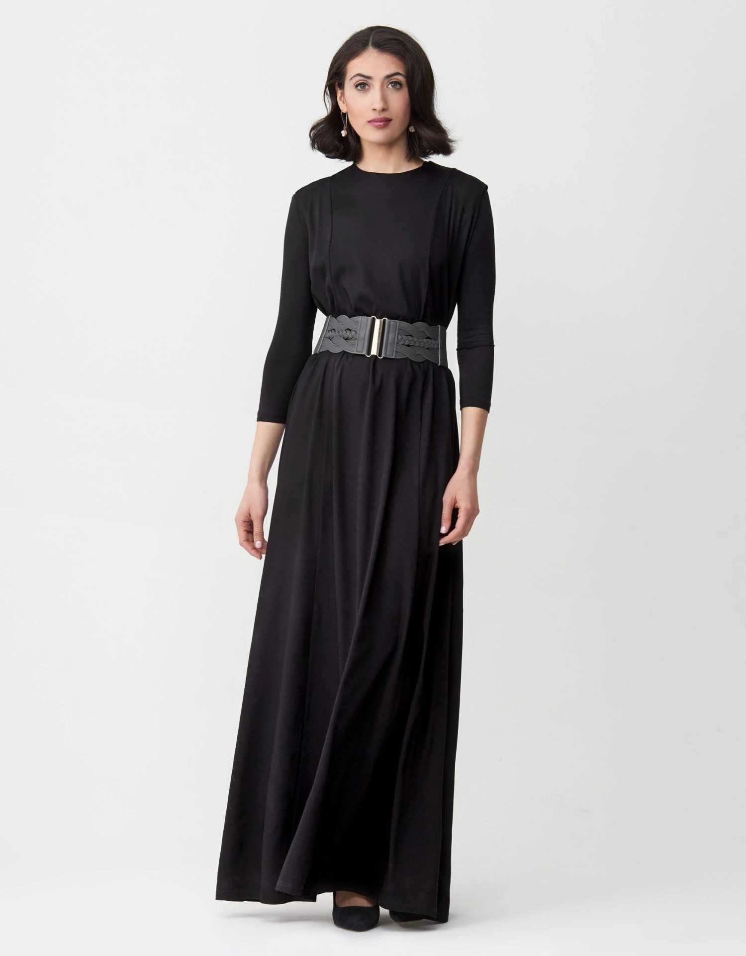 Multi Option Sleeveless Rayon Maxi Dress Shabbos Robe With Tie Front Shirt Two Piece Set 3 Multi Option Sleeveless Rayon Maxi Dress Shabbos Robe With Tie Front Shirt Two Piece Set - Image 3