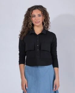 Double Pocket Cropped Polo