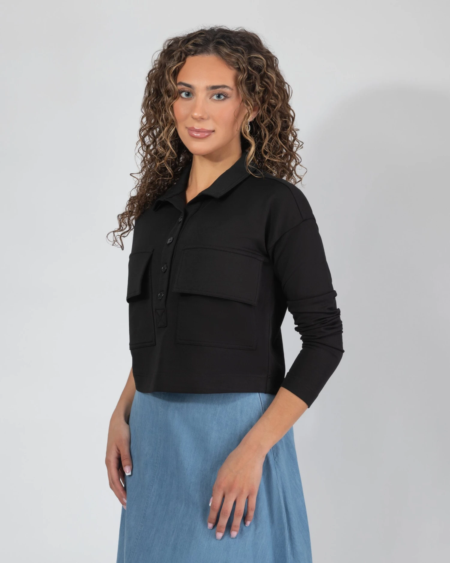 Double Pocket Cropped Polo 2 Double Pocket Cropped Polo - Image 2