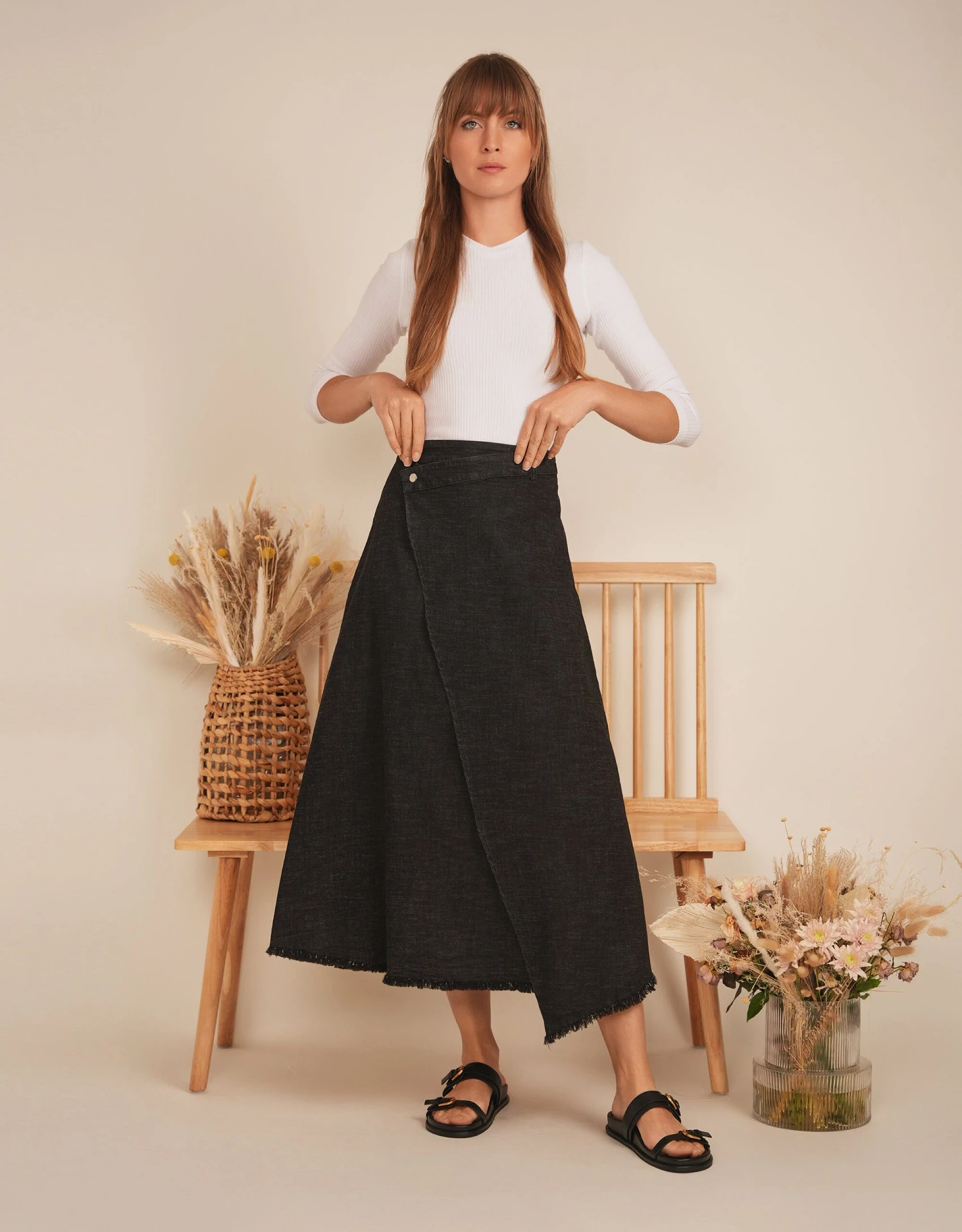 Midi Wrap Skirt 1 Midi Wrap Skirt