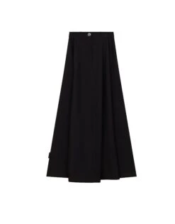Cotton Aline Maxi Skirt 5 Cotton Aline Maxi Skirt -Fashionable Home Wear MSSB5CM1379SL BLACK