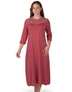 Cinderella Soft Nightshirt With Embroidered Panel Coral
