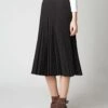 29" Unlined Accordian Mini Pleat Crepe Skirt Black