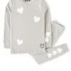 Girls Pima Cotton White HeartsLegging Playwear Set Gray