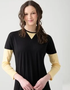 Pull On Sweatshirt Style Nightgown Yellow