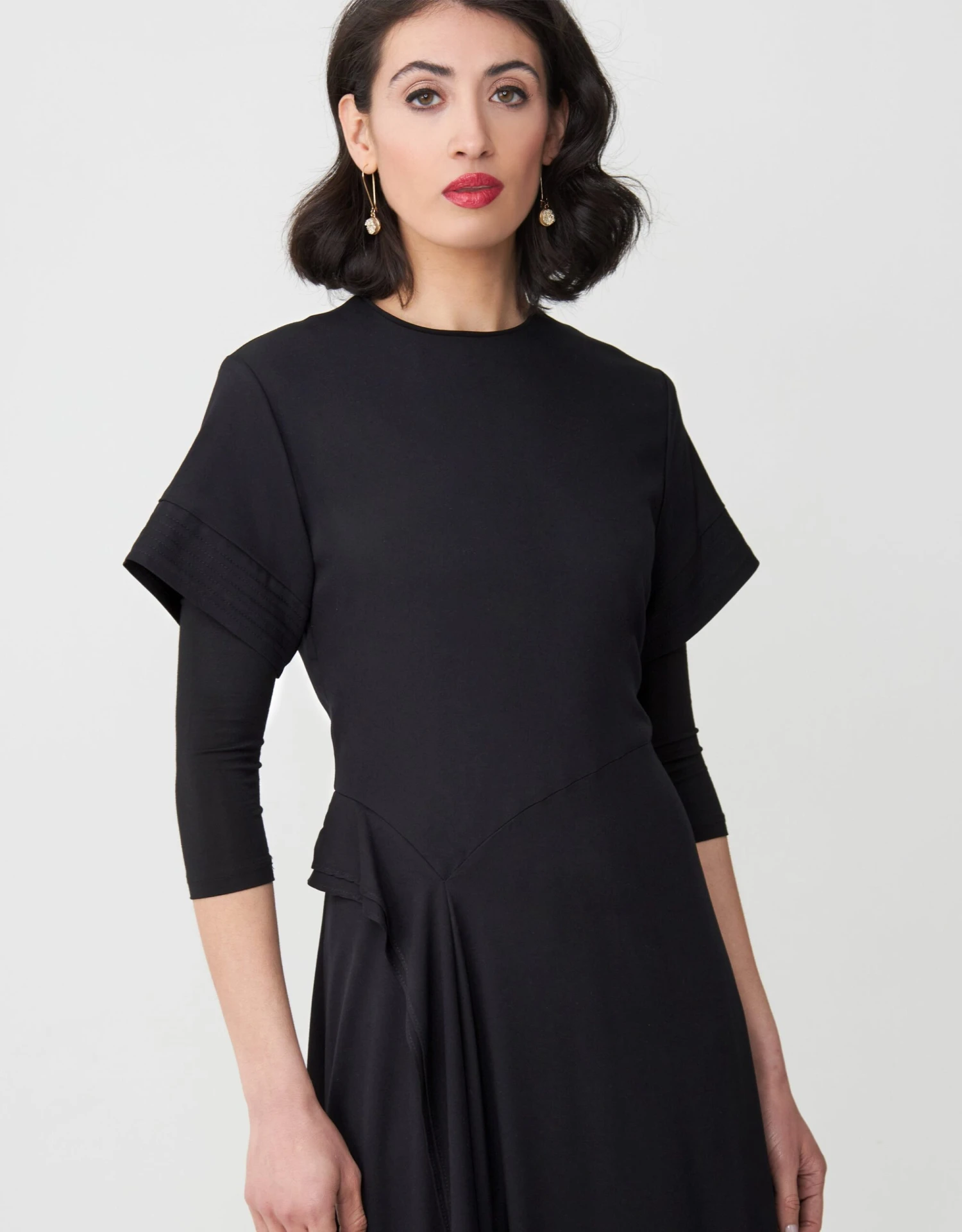 Rayon Maxi Dress Shabbos Robe With Back And Side Ruffles 3 Rayon Maxi Dress Shabbos Robe With Back And Side Ruffles - Image 3