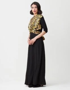 Maxi Dress Shabbos Robe With Print Multi Option Obi Tie Overlay 11 Maxi Dress Shabbos Robe With Print Multi Option Obi Tie Overlay -Fashionable Home Wear RF242729J PrintObiBolero4