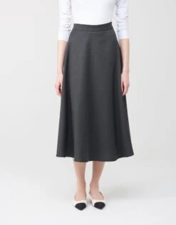 33" Lined Aline Waistband Skirt Gray